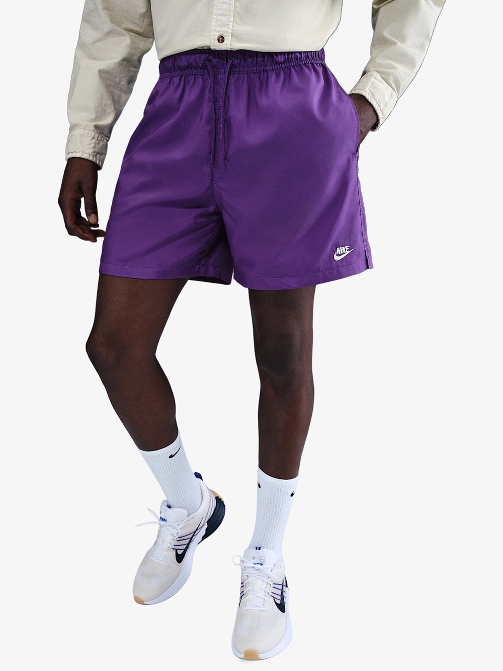 Nike Club Woven Flow Shorts Purple/White FN3307-507 Men Size NWT